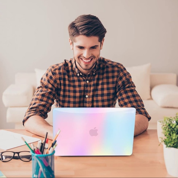 Pastel Rainbow Ombre Gradient 13" MacBook AIR Shell Case Keyboard Cover - Picture 7 of 11
